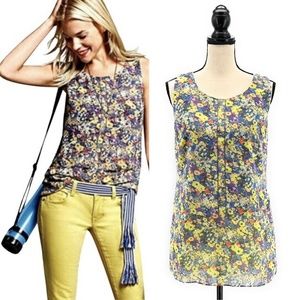 Cabi Positano Layered Tank Sz M Sleeveless Blouse Style 5041 Watercolor Lined